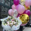 Art Bouquet "Rosa Weiß" - Eine faszinierende Blumenkomposition in zarten Farben 3 Art Bouquet rosa-weiss-ballons