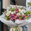 Art Bouquet "Weiß Grün Rosa" - Eine harmonische Blumenkomposition in zauberhaften Farben 4 Art Bouquet rosa-weiss-gruen