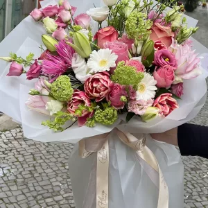 Art Bouquet rosa-weiss-gruen-wild