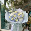 Art Bouquet "Weiß Blau Gelb" - Ein farbenfrohes Meisterwerk der Natur 2 Art Bourquet weiss-blau-gelb